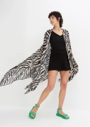 bonprix Poncho im Zebralookschwarz 0Damen