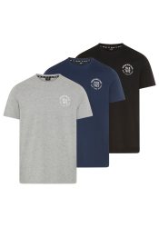 H.I.S T-Shirt Packung, 3er-Pack, 3 tlg. schmal geschnitten, bedrucktes Design, aus 100% Baumwolle