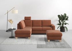 Home affaire Ecksofa »Summer«, mit Ottomane, wahlweise mit Bettfunktion und Bettkasten, Cord-Bezug