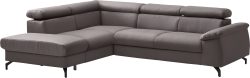 COTTA Ecksofa »Komaris I«, inklusive Kopfteilverstellung, wahlweise Bettfunktion/Bettkasten, eleganter schwarzer Fuss