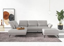 INOSIGN Ecksofa »Coco«, wahlweise mit Sitztiefen, Armteil- und Kopfteilverstellungim Cord, mit Füssen 15 cm hoch