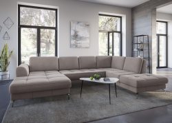 sit&more Wohnlandschaft »Bendigo V«, inklusive Sitztiefenverstellung, Bodenfreiheit 12 cm, wahlweise in 2 unterschiedlichen Fussfarben
