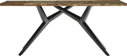 mutoni - Massivholztisch 220x100 - Altholz lackiert bunt - Metall antik, One Size, Multicolor