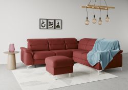 sit&more Ecksofa »Sinatra«, optional mit Kopfteilverstellung und Armteilfunktion oder Kopfteilverstellung, Armteilfunktion, Bettfunktion und Schubkasten, langer Schenkel links oder rechts bestellbar, chromfarbene Metallfüsse