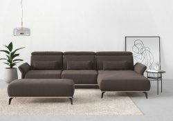 Places of Style Ecksofa »Fjord«, massiv, wahlweise mit Armlehnfunktion, Kopf- Sitztiefenverstellung