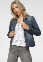 Arizona Jeansjacke aus Baumwollmischung, figurbetont, kurz geschnitten