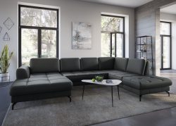 sit&more Wohnlandschaft »Bendigo V«, inklusive Sitztiefenverstellung, Bodenfreiheit 12 cm, wahlweise in 2 unterschiedlichen Fussfarben