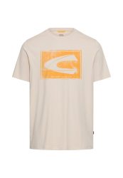camel active T-Shirt normale Passform, Kurzarm-Design, bedruckte Optik mit Logo-Print