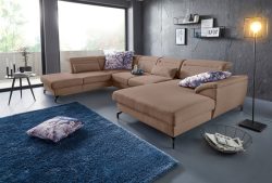 sit&more Wohnlandschaft, 12 cm Fusshöhe, inklusive Sitztiefenverstellung, wahlweise Kopfteilverstellung, wahlweise in 2 unterschiedlichen Fussfarben
