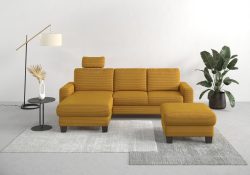 Home affaire Ecksofa »Summer«, mit Recamiere, mit oder ohne Bettfunktion und Bettkasten, Cord-Bezug