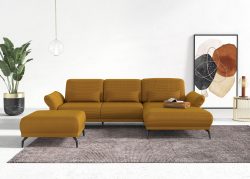 INOSIGN Ecksofa »Coco«, wahlweise mit Sitztiefen, Armteil- und Kopfteilverstellungim Cord, mit Füssen 15 cm hoch