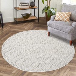 Carpet City Teppich »CLASICO 8927«, rund, Kurzflor, Hochtief-Muster/ 3D-Effekt Rauten, Wohnzimmer