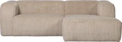 mutoni - Ecksofa Bean rechts grober Rippstoff travertin 254x178, One Size, Beige