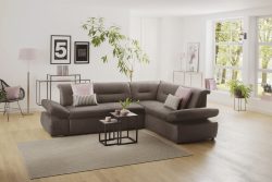 my home Ecksofa »Avesa«, Wahlweise mit Arm- und Bettfunktion, B/T/H: 275/211/80 cm