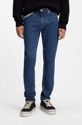 HUGO Slim-fit-Jeans enger Beinverlauf, mittlere Bundhöhe, stone washed