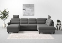 sit&more Wohnlandschaft »Farö«, inklusive Federkern, mit wengefarbenen Füssen, wahlweise mit Bettfunktion und Bettkasten