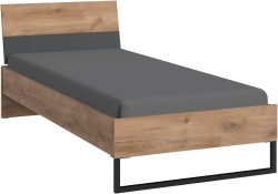 Wimex Einzelbett »Texel erhältlich in den Breiten 90 & 140cm« Mit Metallkufe, Bett im Industrial Look