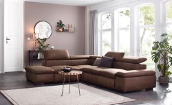 Home affaire Ecksofa »Alberto«, inklusive Kopfteilverstellung, mit Ottomanenabschluss