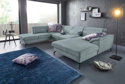 sit&more Wohnlandschaft, 15 cm Fusshöhe, inklusive Sitztiefenverstellung, wahlweise Kopfteilverstellung, wahlweise in 2 unterschiedlichen Fussfarben