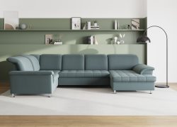 DOMO collection Wohnlandschaft »Franzi«, im XXL-Format, wahlweise mit Bettfunktion, Bettkasten und Kopfteilverstellung, frei im Raum stellbar