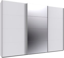 Wimex Kleiderschrank »Mugano, Made in Germany, Lieferung bis in Deine Etage und Stellort«, (wähle Deine Ausstattung: Basic oder Premium!), 3 Schwebetüren, grosse Grössen, mit oder ohne Spiegel, Metallgriffe