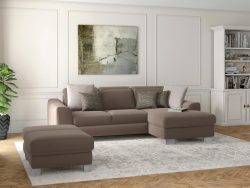 sit&more Ecksofa »Durness«, mit Federkern und hochwertigen Edelstahlfüssen, wahlweise mit Kopfteilverstellung, Bettfunktion und Bettkasten oder mit Bettfunktion und Bettkasten