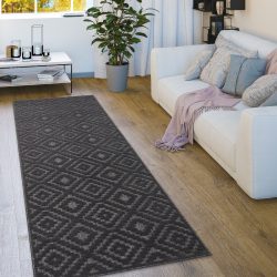 Paco Home Teppich »Livorno 672«, rechteckig, Uni-Farben, Scandi, Rauten Muster, Hoch-Tief Effekt, Outdoor geeignet