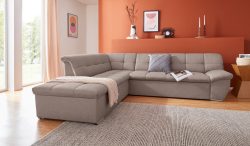 DOMO collection Ecksofa »Lagoa«, wahlweise mit Bettfunktion, frei im Raum stellbar, in grosser Farbvielfalt