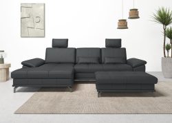 Places of Style Ecksofa »Costello«, incl. Sitztiefenverstellung und Armlehnfunktion, incl. 2 Nierenkissen
