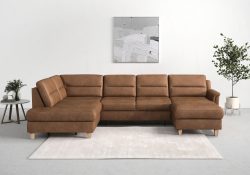 sit&more Wohnlandschaft »Farö«, inklusive Federkern, mit naturfarbenen Füssen, wahlweise mit Bettfunktion und Bettkasten