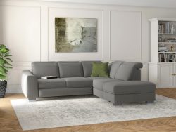 sit&more Ecksofa »Durness«, mit Federkern und hochwertigen Edelstahlfüssen, wahlweise mit Kopfteilverstellung, Bettfunktion und Stauraum oder mit Bettfunktion und Bettkasten