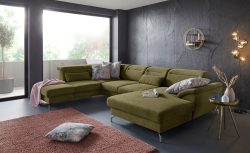 sit&more Wohnlandschaft, 12 cm Fusshöhe, inklusive Sitztiefenverstellung, wahlweise Kopfteilverstellung, wahlweise in 2 unterschiedlichen Fussfarben