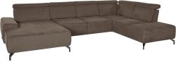 sit&more Wohnlandschaft, 12 cm Fusshöhe, inklusive Sitztiefenverstellung und Kopfteilverstellung, wahlweise in 2 unterschiedlichen Fussfarben