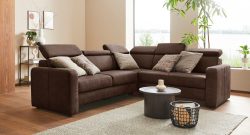 sit&more Ecksofa »Bologna«, inklusive Kopfteilverstellung und Federkern, wahlweise mit Bettfunktion und Schubkasten