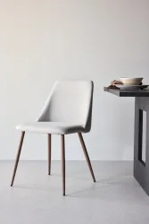 Stuhl 2er-Set Neba Beige Polyester/Stahl B 48 cm - Material: Polyester-Leinen/Stahl - Stuhl 2er-Set