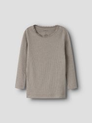 Name It Langarmshirt »NMFKAB LS TOP NOOS«, in Feinripp und mit süsser Spitzenkante am Ausschnitt