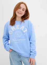 bonprix Sweatshirt aus reiner Bio-Baumwolleblau 128Mädchen