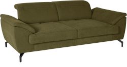 sit&more 2,5-Sitzer, 15 cm Fusshöhe, inklusive Sitztiefenverstellung, wahlweise Kopfteilverstellung, wahlweise in 2 unterschiedlichen Fussfarben