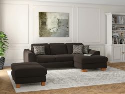 sit&more Ecksofa »Durness«, mit Federkern und hochwertigen Massivholzfüssen, wahlweise mit Kopfteilverstellung, Bettfunktion und Bettkasten oder mit Bettfunktion und Bettkasten