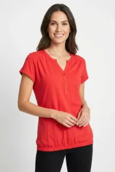 bonprix Baumwoll-Shirt, Kurzarmrot 36Damen