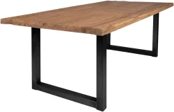 mutoni - Massivholztisch 220x100 - Teak natur - Metall, One Size, Multicolor