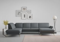 sit&more Wohnlandschaft »Fashion«, wahlweise mit Kopfteilverstellung und Vorziehsitz, motorisch, mit satinierten Nickelfüssen