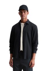 Marc O'Polo Langarmhemd Shaped Fit, mit feiner Piqué-Struktur