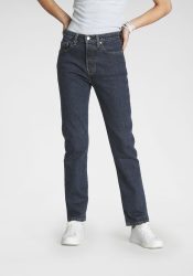 Jeans, Highwaist Straight Fit Damen Blau Denim Dunkel L28/W25