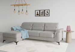 sit&more Ecksofa »Sinatra«, mit Recamiere, optional mit Kopfteilverstellung und Armteilfunktion oder mit Kopfteilverstellung, Armteilfunktion, Bettfunktion und Bettkasten, mattschwarze Metallfüsse