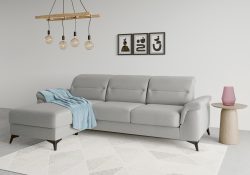 sit&more Ecksofa »Sinatra«, mit Recamiere, optional mit Kopfteilverstellung und Armteilfunktion oder mit Kopfteilverstellung, Armteilfunktion, Bettfunktion und Bettkasten, mattschwarze Metallfüsse