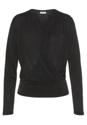 LASCANA Langarmshirt aus glänzender Qualität