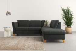 Home affaire Ecksofa »Trelleborg«, Federkern-Polsterung, wahlweise mit Bettfunktion und Stauraum, Kopfstützen optional