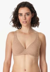 Schiesser Bügel-BH mit Spitze Beige - Air für Damen, Größe 80E, 85 % Polyamid, 15 % Elasthan