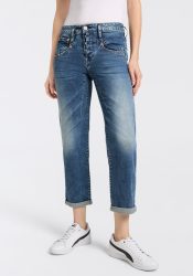 Herrlicher Boyfriend-Jeans »Shyra Tap Denim« mit halbverdeckter Knopfleiste